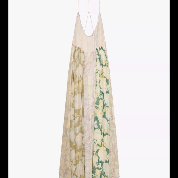 NWT Zara Floral Maxi Dress with Green Accents - Picture 3 of 3